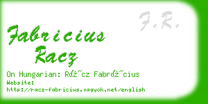 fabricius racz business card
